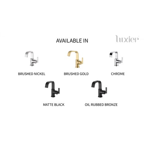 LUXIERSingle Hole Single-Handle Bathroom Faucet with drain in Brushed Gold offers